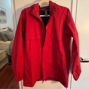 VINTAGE Lands' End Unisex Red Rain Coat